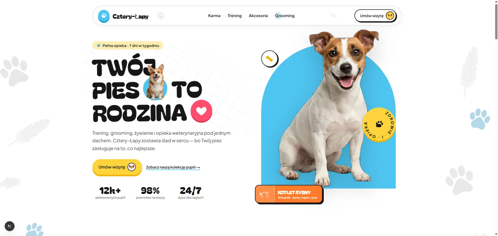 Cztery-Łapy — strona stworzona przez Jakuba Sidora