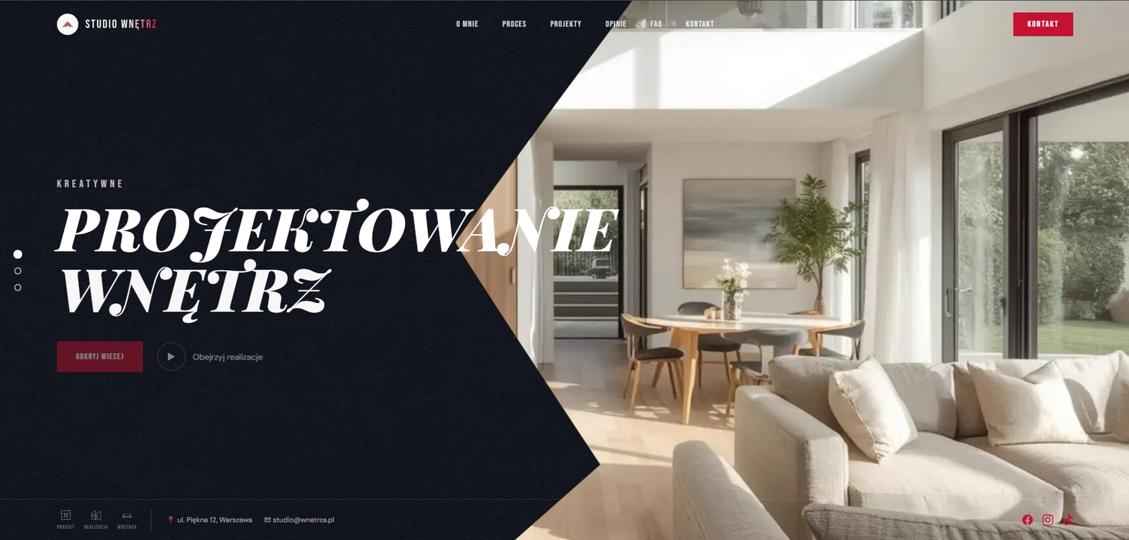 Studio Wnętrz — strona stworzona przez Jakuba Sidora