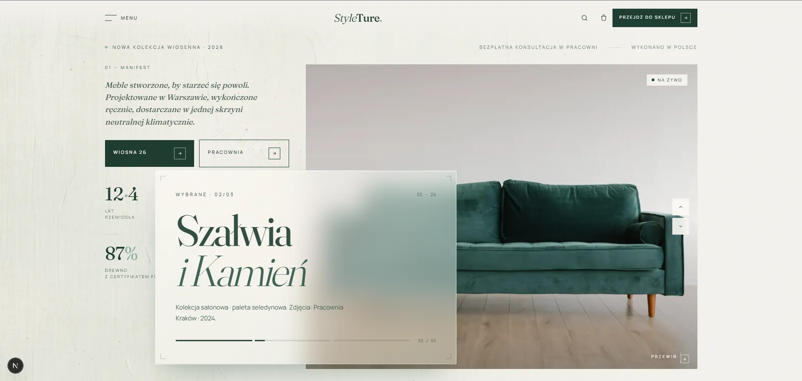 StyleTure — strona stworzona przez Jakuba Sidora