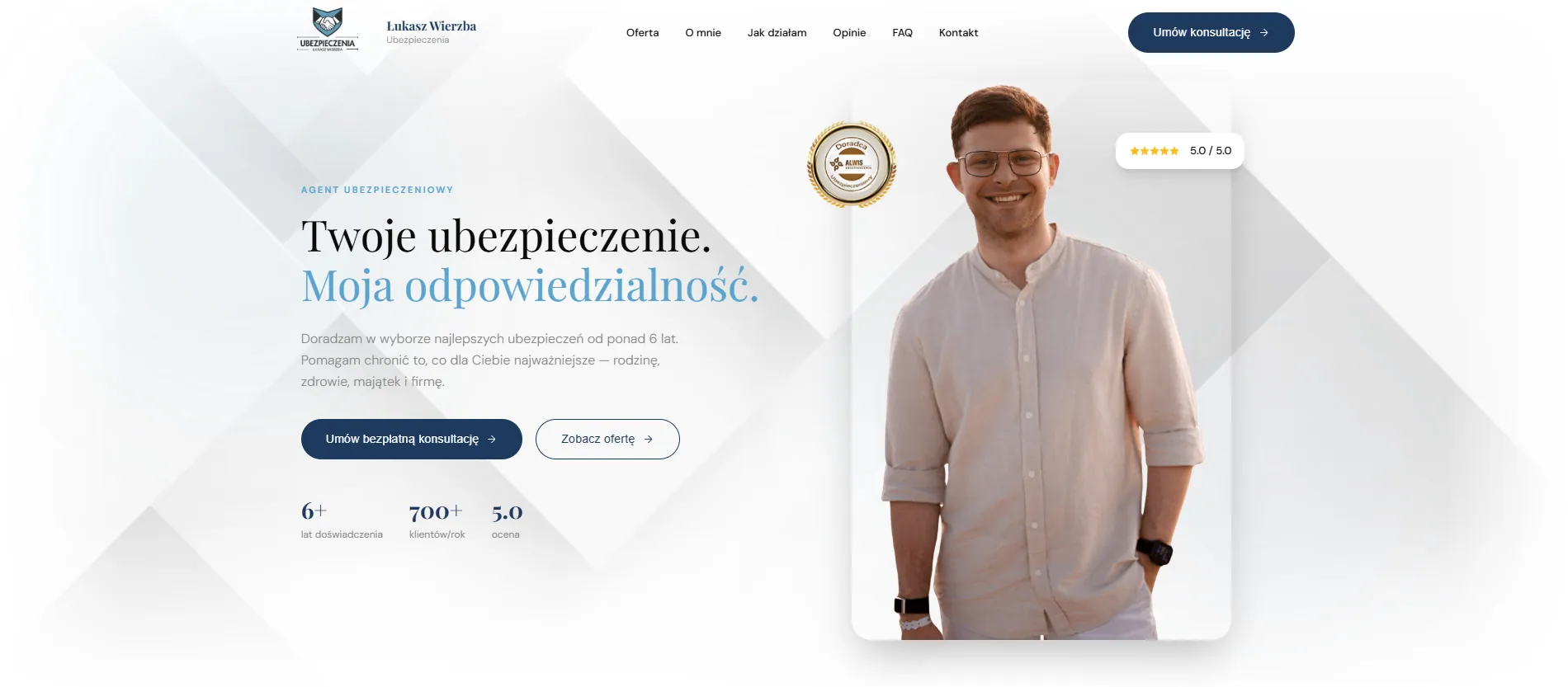 Wierzba Ubezpieczenia — strona stworzona przez Jakuba Sidora